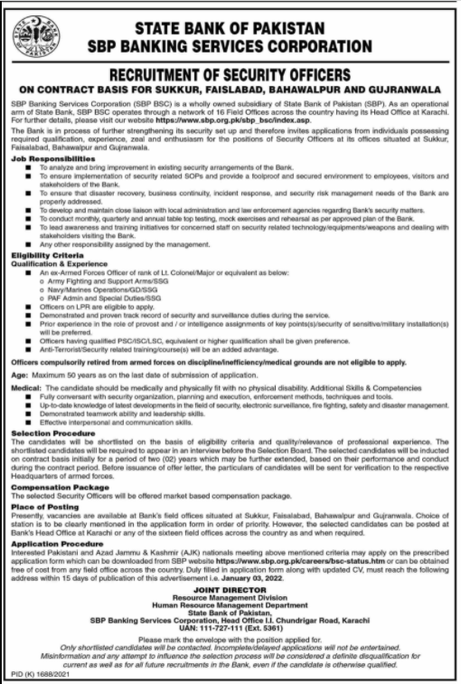 SBP Jobs 2022 Advertisement for Merit Scholarship - State Bank of Pakistan